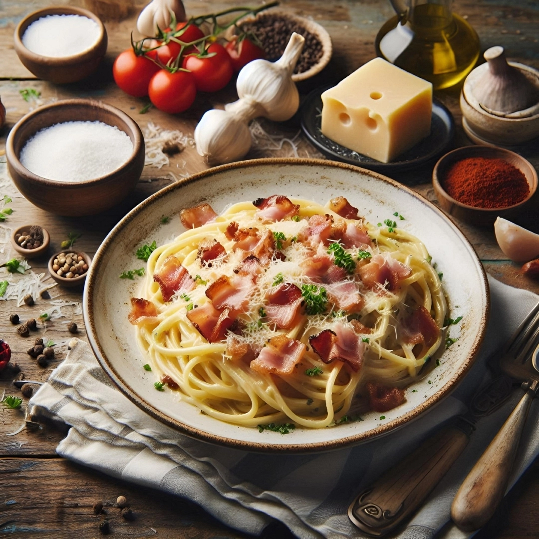 Spaghetti bacon nata